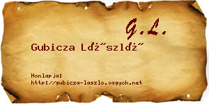 Gubicza László névjegykártya
