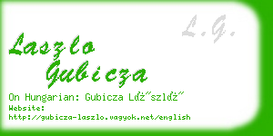 laszlo gubicza business card